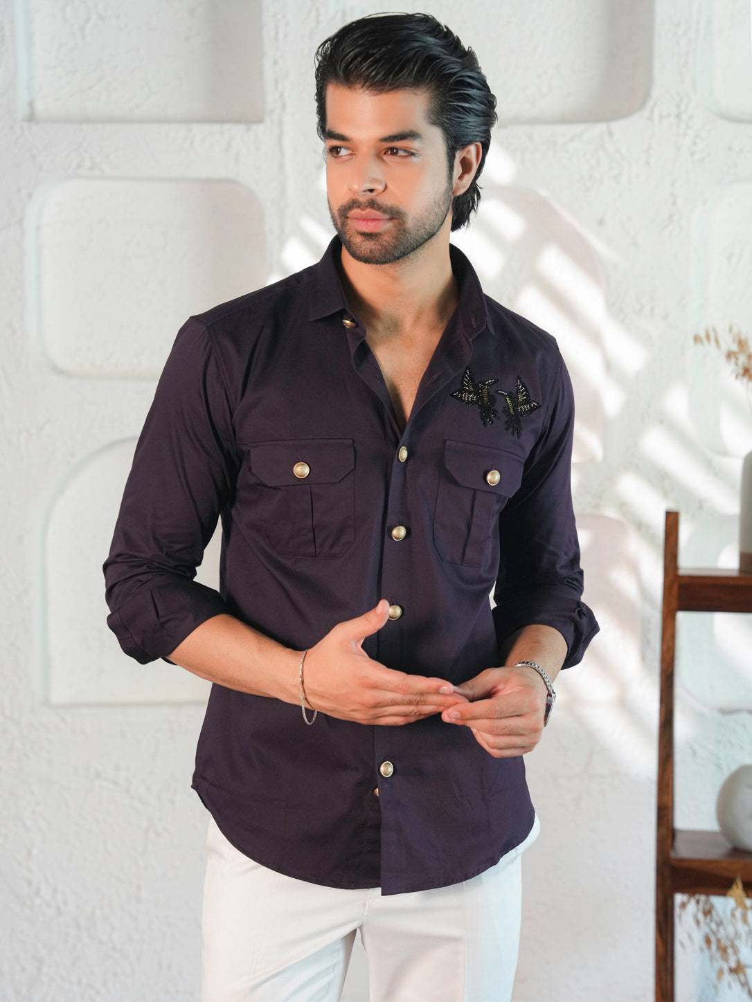 Striking Purple Butterfly Statement Shirt