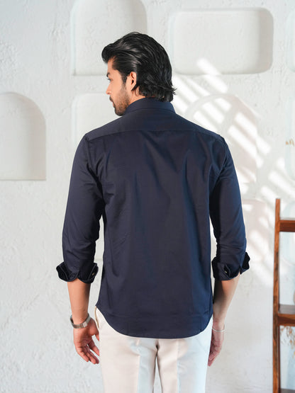 Striking Midnight Navy Butterfly Statement Shirt