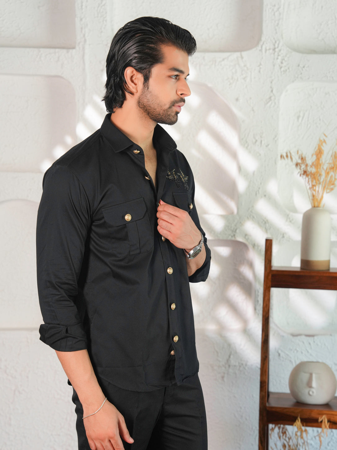 Striking Black Butterfly Statement Shirt