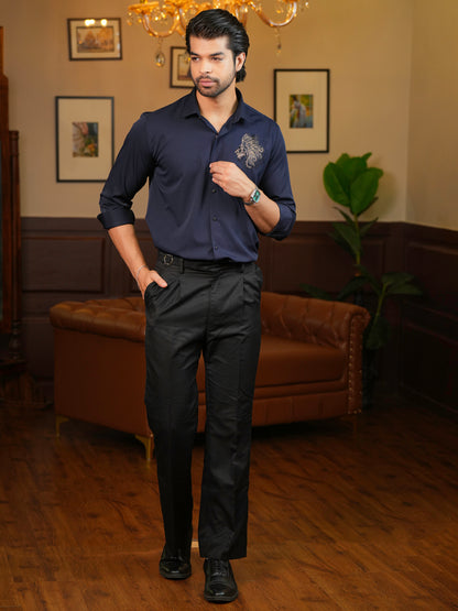 Royal Tiger Navy Blue Mens Shirt