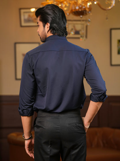 Royal Tiger Navy Blue Mens Shirt