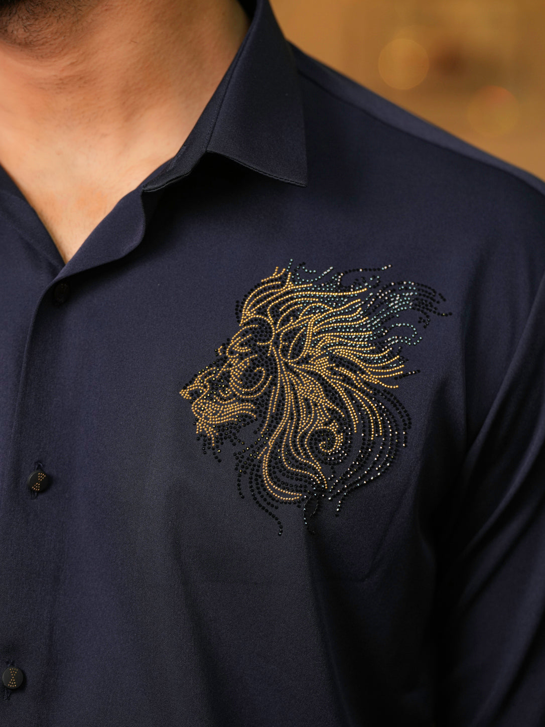 Royal Tiger Navy Blue Mens Shirt
