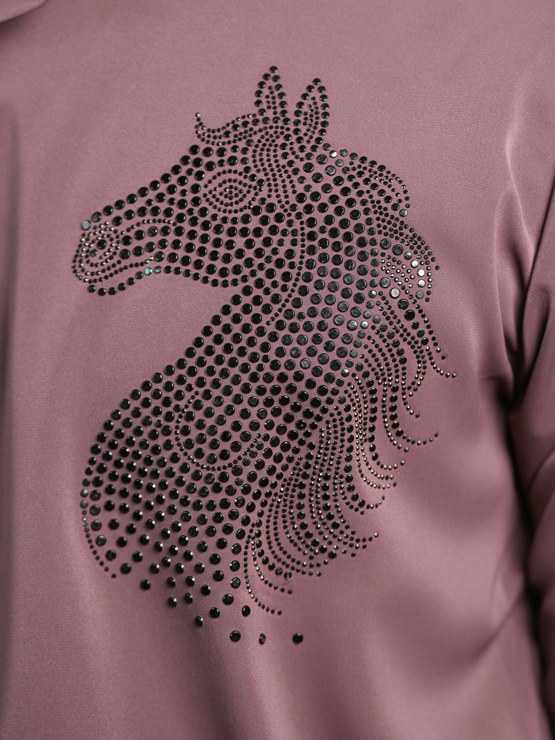 Mauve Horse Motif Party Wear Shirt