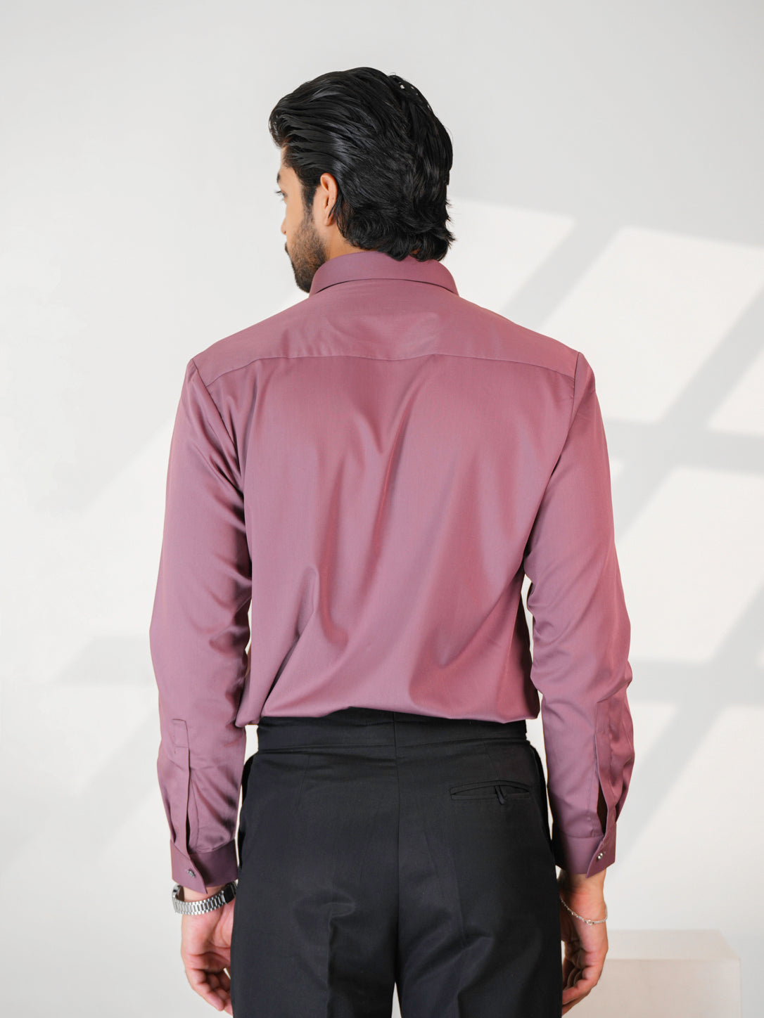 Mauve Floral Party Wear Shirt