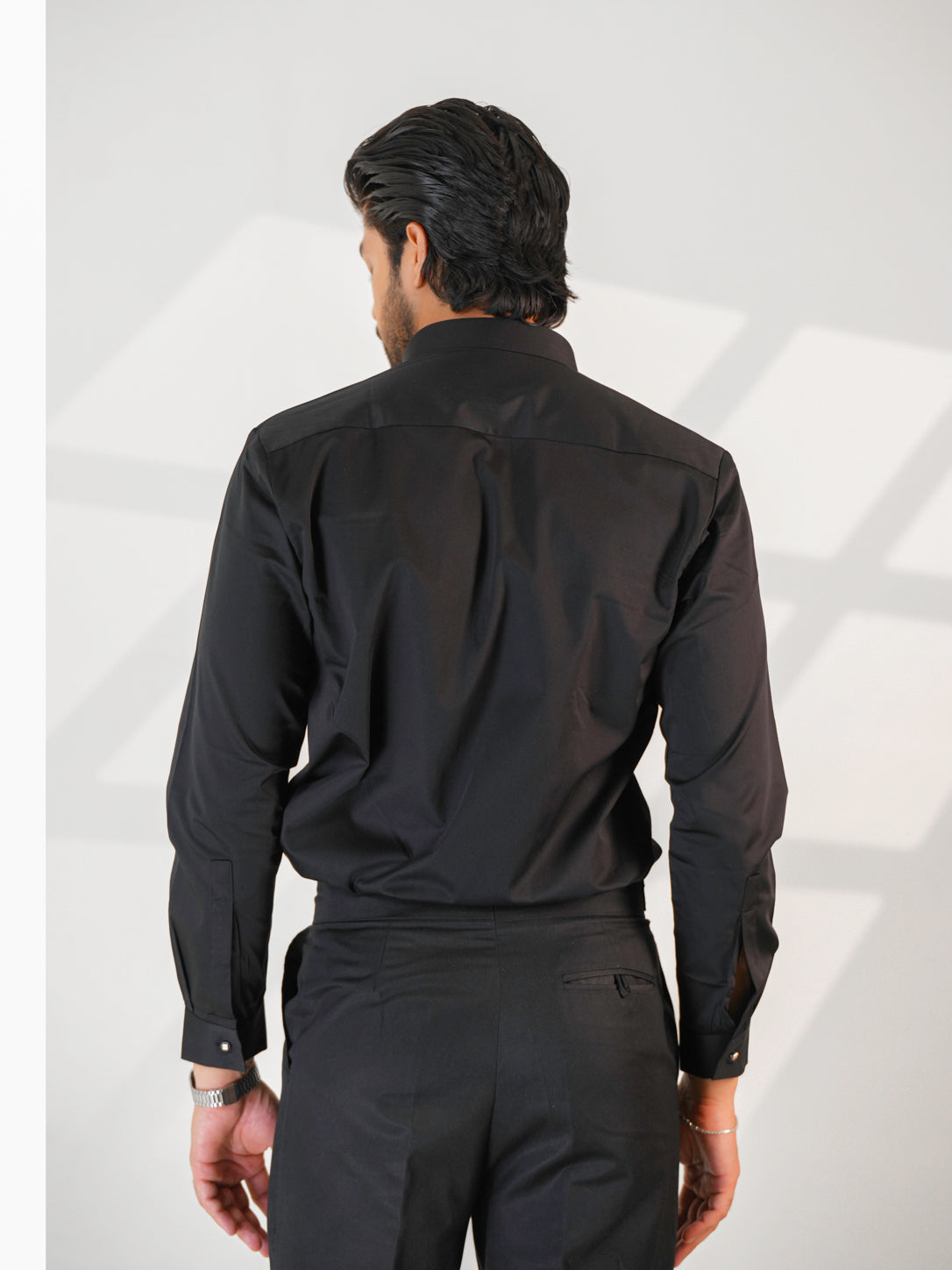 Noir Grid Black Premium Shirt