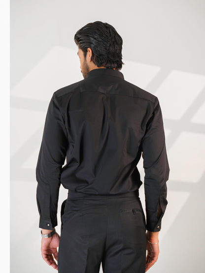 Noir Grid Black Premium Shirt