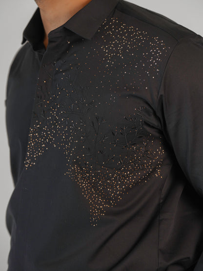 Noir Grid Black Premium Shirt