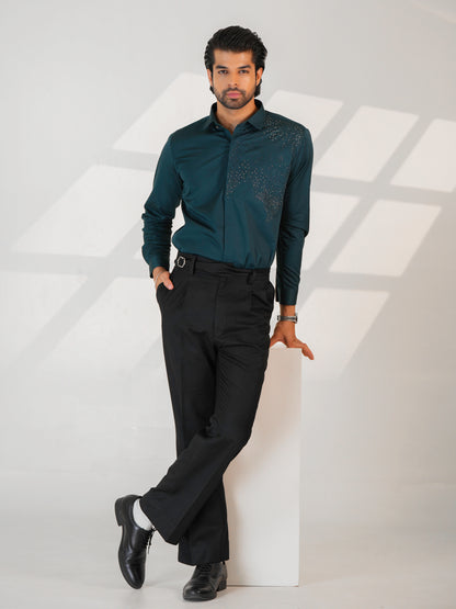 Noir Grid Teal Green Premium Shirt