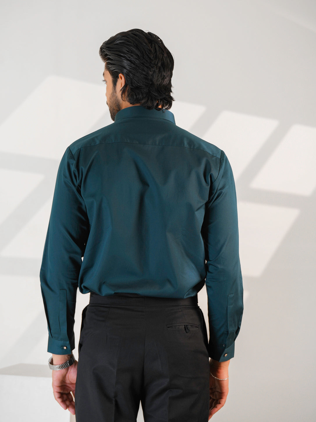 Noir Grid Teal Green Premium Shirt