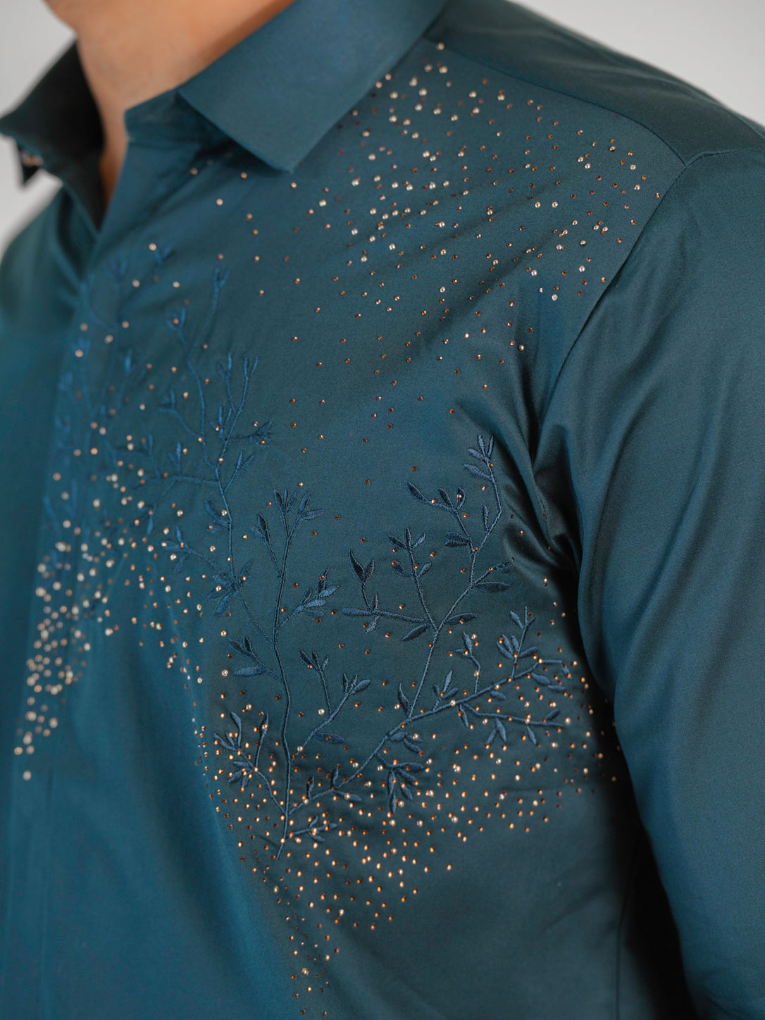 Noir Grid Teal Green Premium Shirt