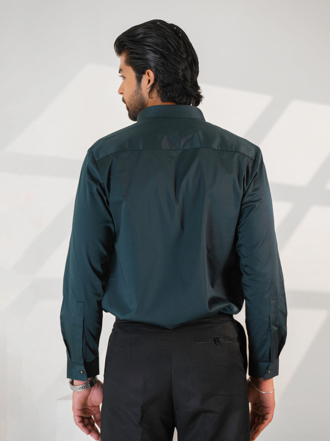 Midnight Horse Embellished Duskgrey Premium Formal Shirt