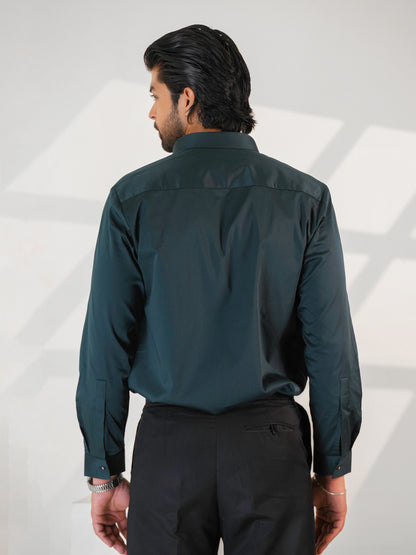 Midnight Horse Embellished Duskgrey Premium Formal Shirt