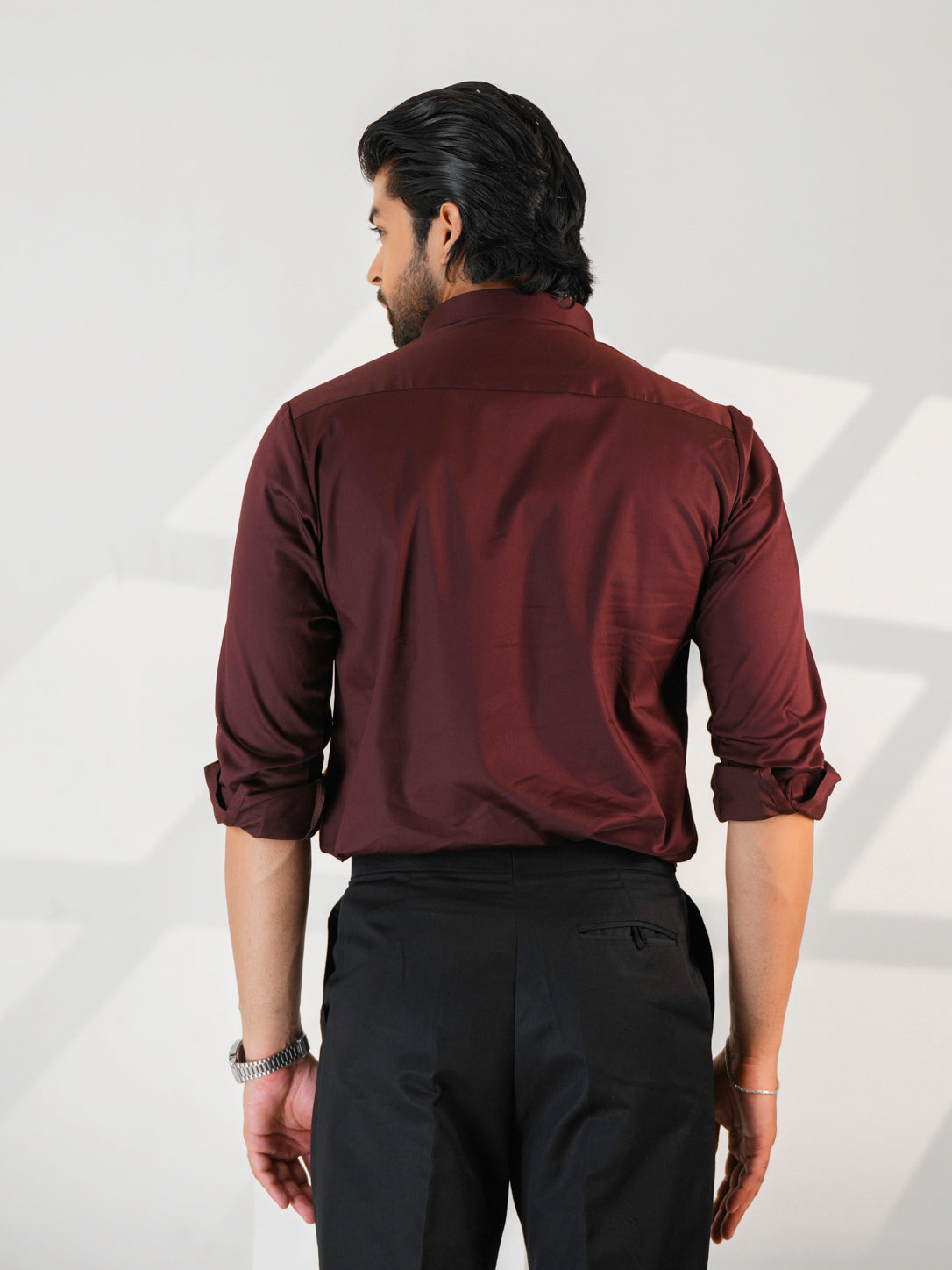 Maroon Abstract Formal Shirt