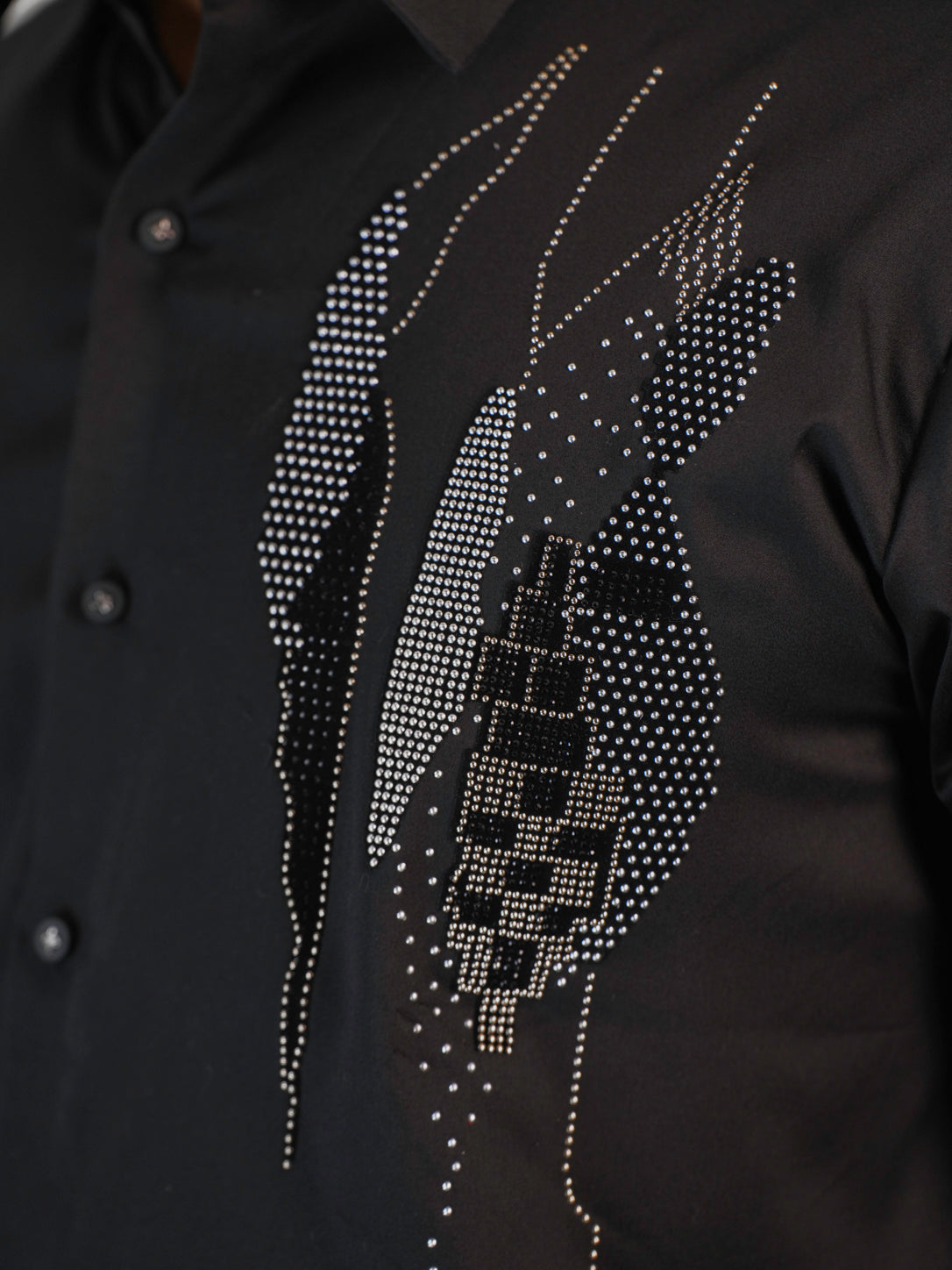 Black Abstract Formal Shirt