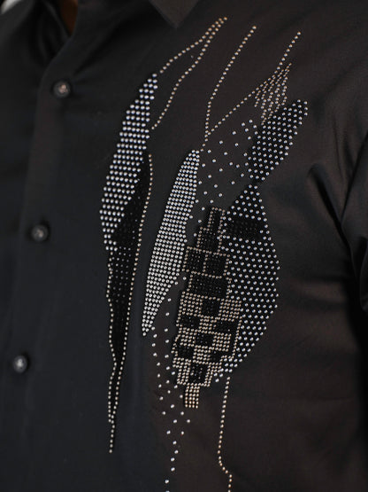 Black Abstract Formal Shirt