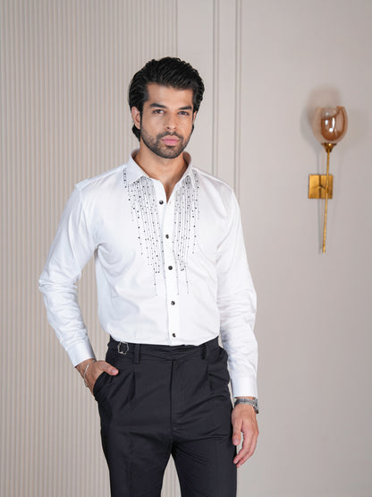 Regal White Men's Party Wear Shirt