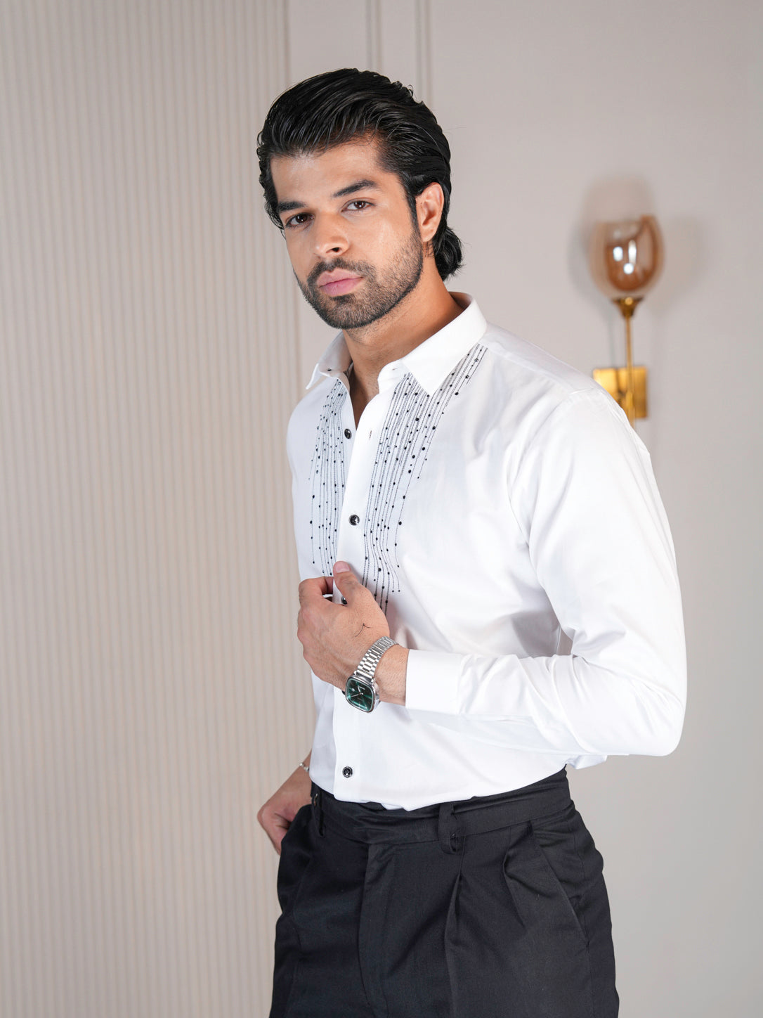 Regal White Men's Party Wear Shirt