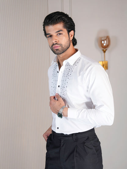 Regal White Men's Party Wear Shirt