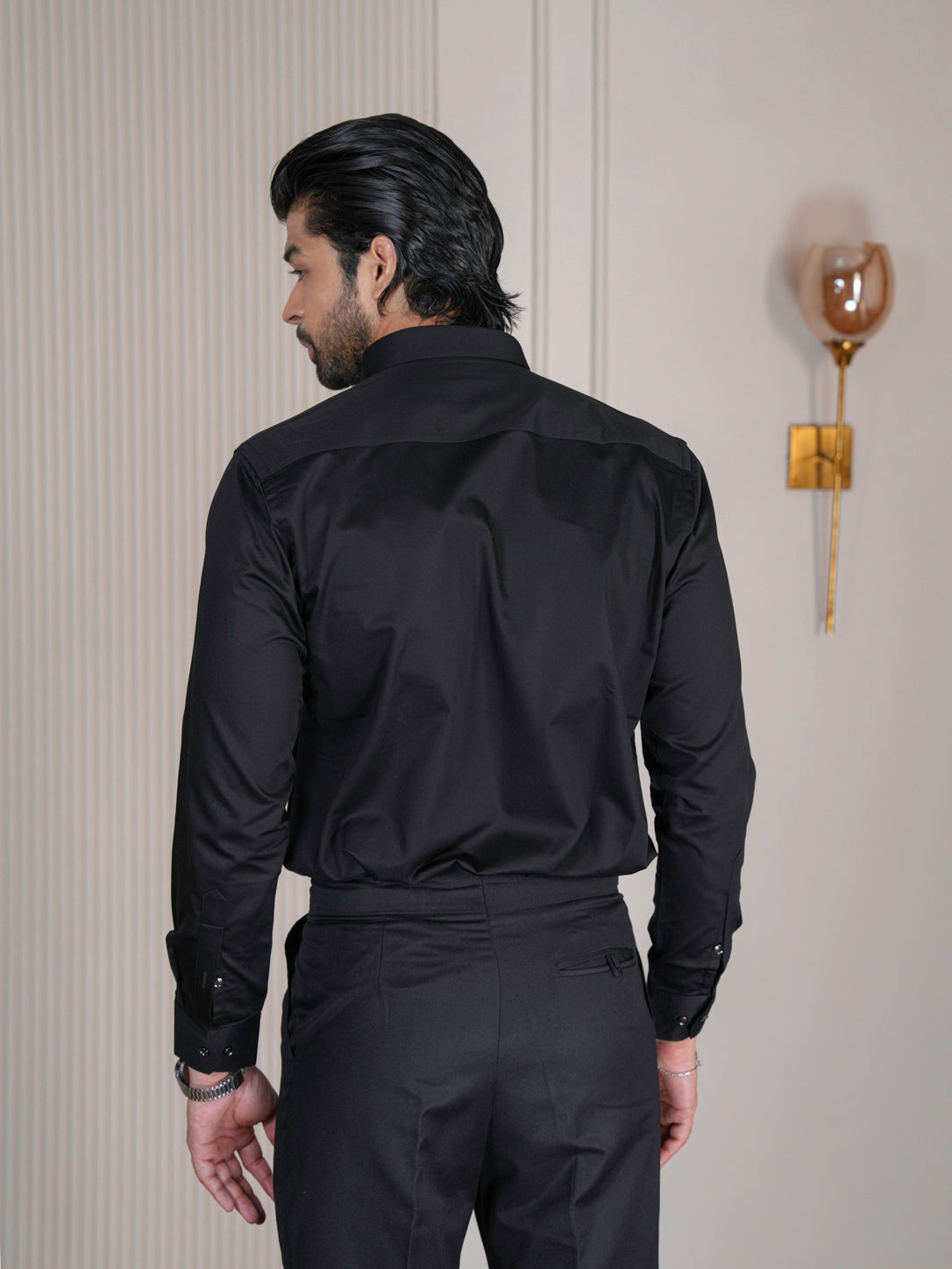 Black Pintuck Formal Shirt