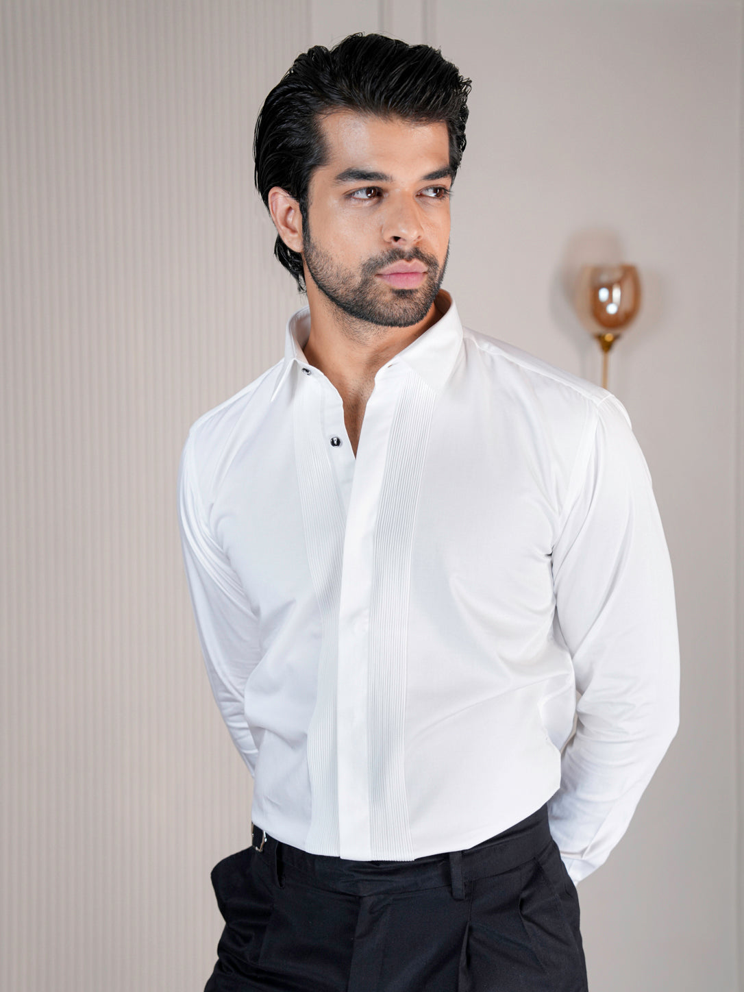 White Pinktuck Elegance Shirt