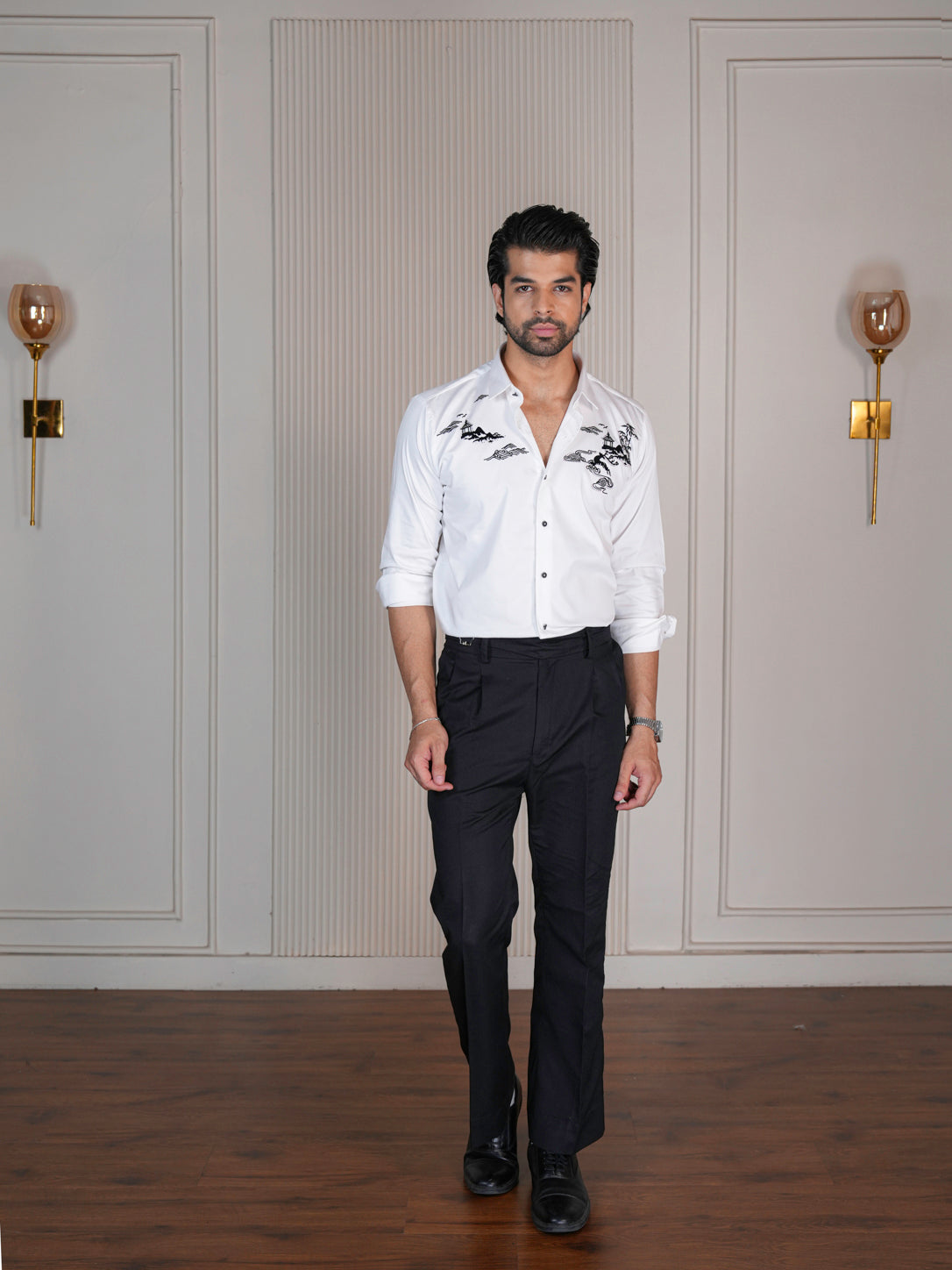 Zen Horizon White Designer Shirt