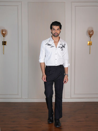 Zen Horizon White Designer Shirt