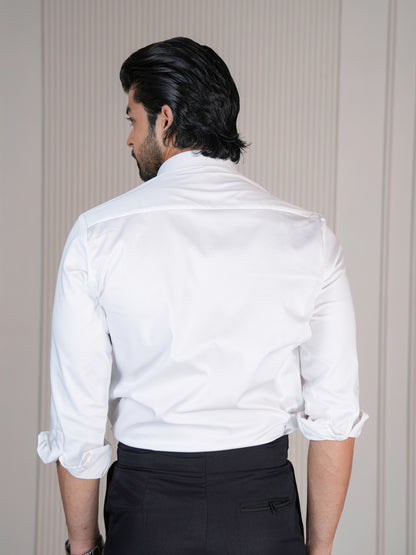 Zen Horizon White Designer Shirt