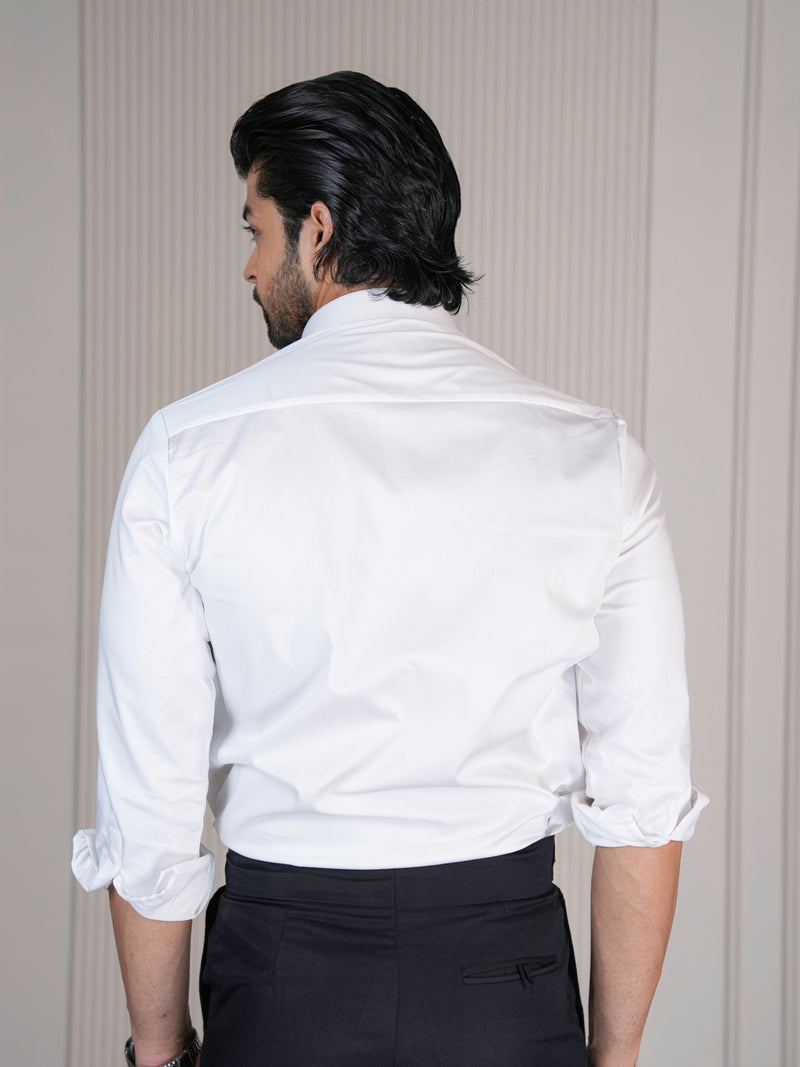 Zen Horizon White Designer Shirt
