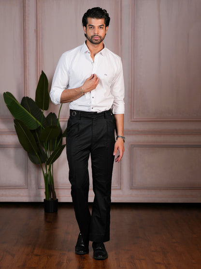 Striped White Formal Shirt